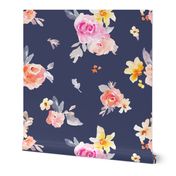 Navily Florals on Navy Blue