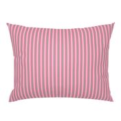 Dawn Love Stripe (#2) - Narrow Rosy Pink Ribbons with Mystic Grey and Lolly Pink