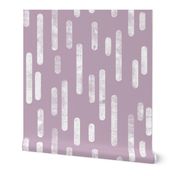 White on Mauve | Large Scale Inky Rounded Lines Pattern