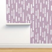 White on Mauve | Large Scale Inky Rounded Lines Pattern