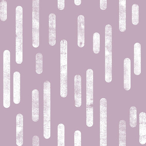 White on Mauve | Large Scale Inky Rounded Lines Pattern