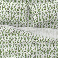 Cute little cactus people – green on white