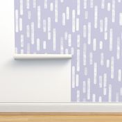 White on Dusty Purple | Large Scale Inky Rounded Lines Pattern