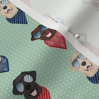 labrador sunglasses summer beach bandana dog fabric mint