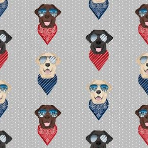 labrador sunglasses summer beach bandana dog fabric grey