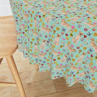 yellow lab emoji dog breed funny fabric mint