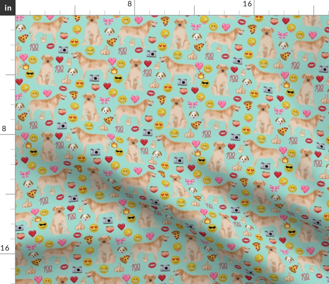 yellow lab emoji dog breed funny fabric mint