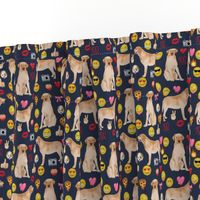 yellow lab emoji dog breed funny fabric navy