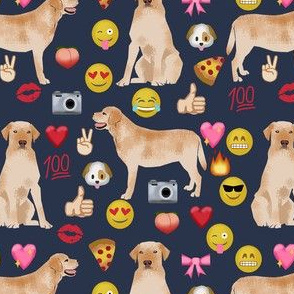yellow lab emoji dog breed funny fabric navy