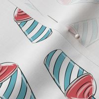 ice drink summer treat fabric blue and red on white