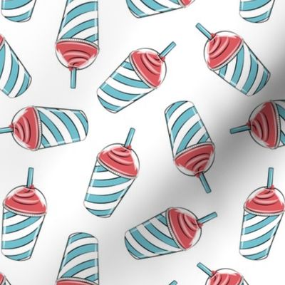 ice drink summer treat fabric blue and red on white