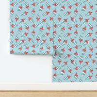 ice drink summer treat fabric blue and red