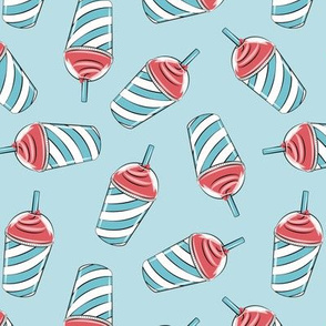 ice drink summer treat fabric blue and red
