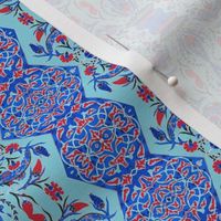 Tahtakale Flowers cotton Voile- Turquoise-ch