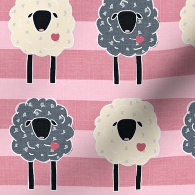 Wooly Sheep pink stripe TEXTURE