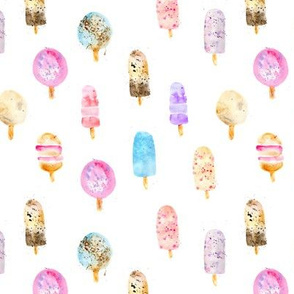 Dolce vita ice cream popsicles || watercolor sweet pattern for nursery