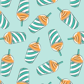 ice drink summer treat fabric orange & teal