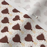 1" scale - heart shaped ice-cream - cream with red dots