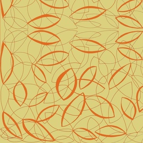 orange and beige abstract leaves