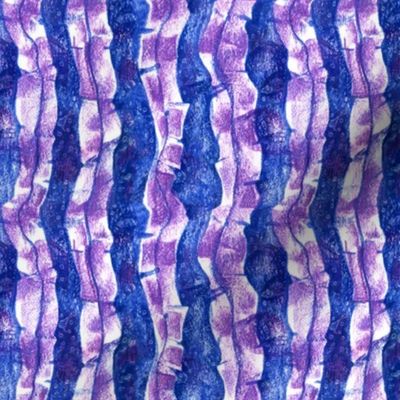 Seaweed Stripes Pattern Ultramarine Blue White