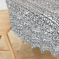  moroccan bohemian sketch shapes linen texture black and white