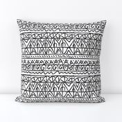  moroccan bohemian sketch shapes linen texture black and white