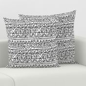  moroccan bohemian sketch shapes linen texture black and white