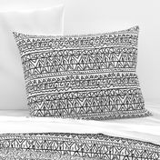  moroccan bohemian sketch shapes linen texture black and white