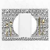  moroccan bohemian sketch shapes linen texture black and white