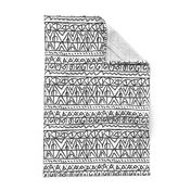  moroccan bohemian sketch shapes linen texture black and white