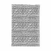  moroccan bohemian sketch shapes linen texture black and white