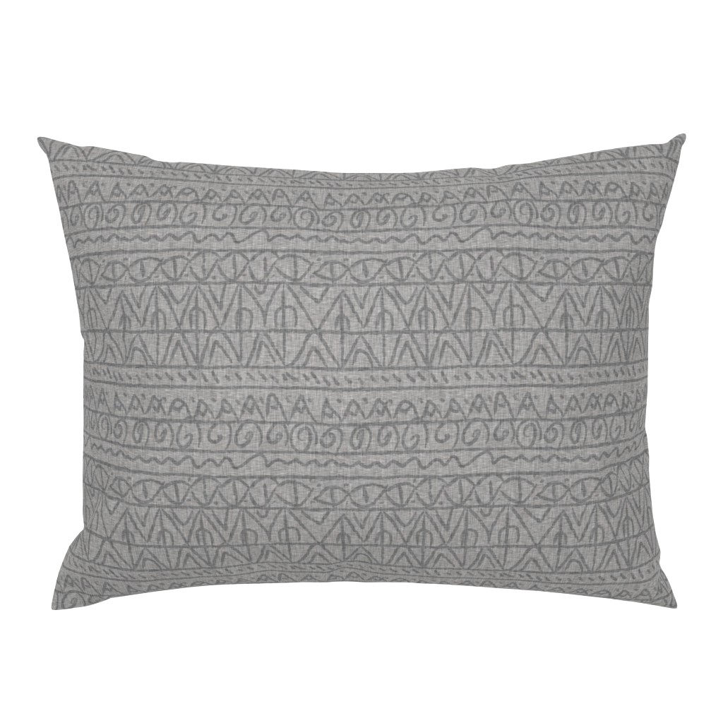 moroccan bohemian sketch shapes linen texture light gray dark gray