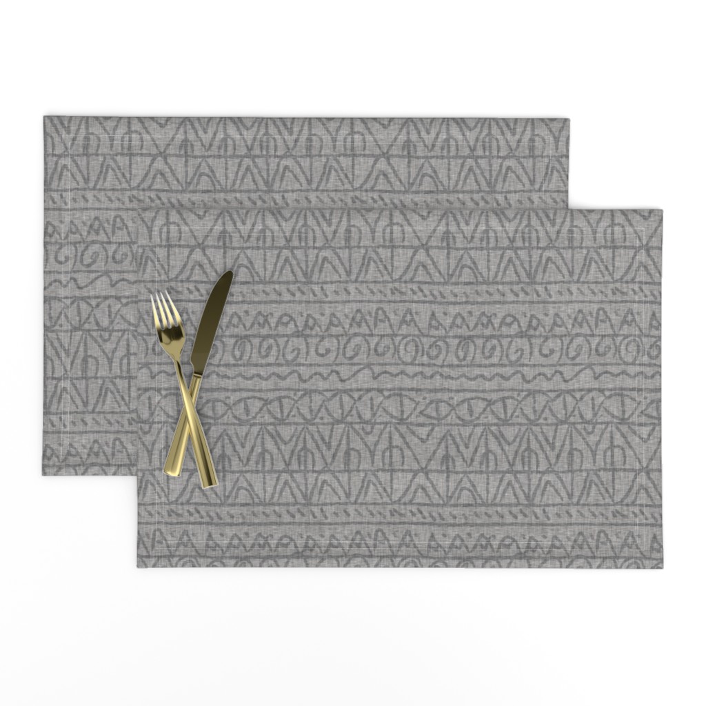 moroccan bohemian sketch shapes linen texture light gray dark gray