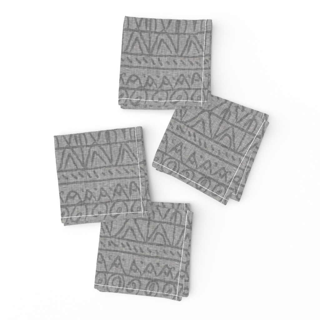 moroccan bohemian sketch shapes linen texture light gray dark gray