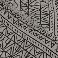 moroccan bohemian sketch shapes linen texture black gray