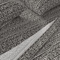 moroccan bohemian sketch shapes linen texture black gray