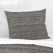 moroccan bohemian sketch shapes linen texture black gray