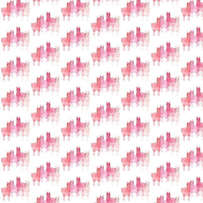 Watercolor Llamas in pinks