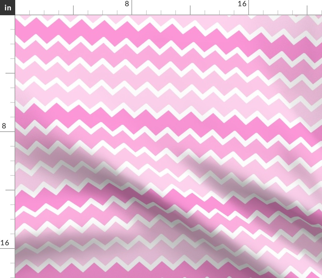 Pink Chevron Ombre Fade Zigzag