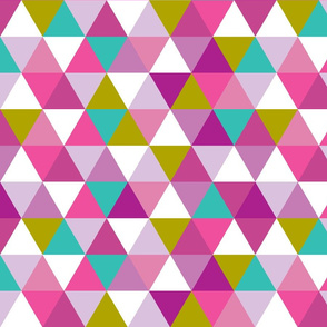 pink + purple + citron + teal triangles