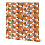 slate + orange triangles