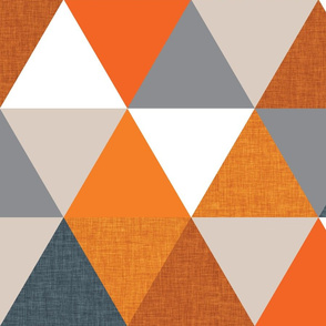 slate + orange triangle wholecloth
