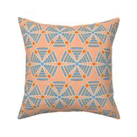 Pinwheel Abstract /Tangerine-grey blue
