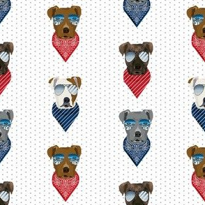 pitbull sunglasses summer bandana dog breed fabric white