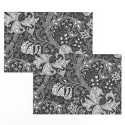 Golden Lily ~ Black and White Reverse ~ The William Morris Collection 