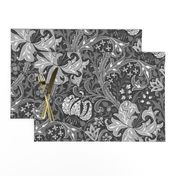 Golden Lily ~ Black and White Reverse ~ The William Morris Collection 