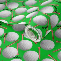 Golf Balls and Tees on Green