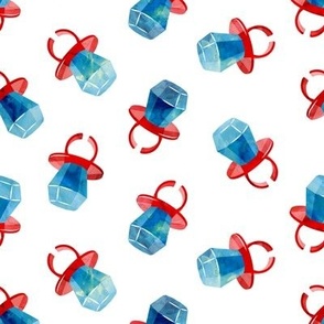 candy ring - blue on red - sweets 