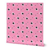 Black and white Triangles on Pink