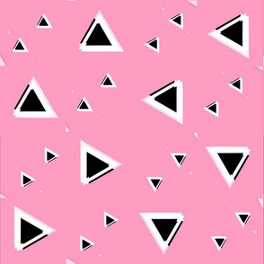 Black and white Triangles on Pink